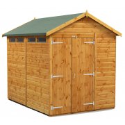 Power 8x6 Apex Secure Garden Shed - Double Door